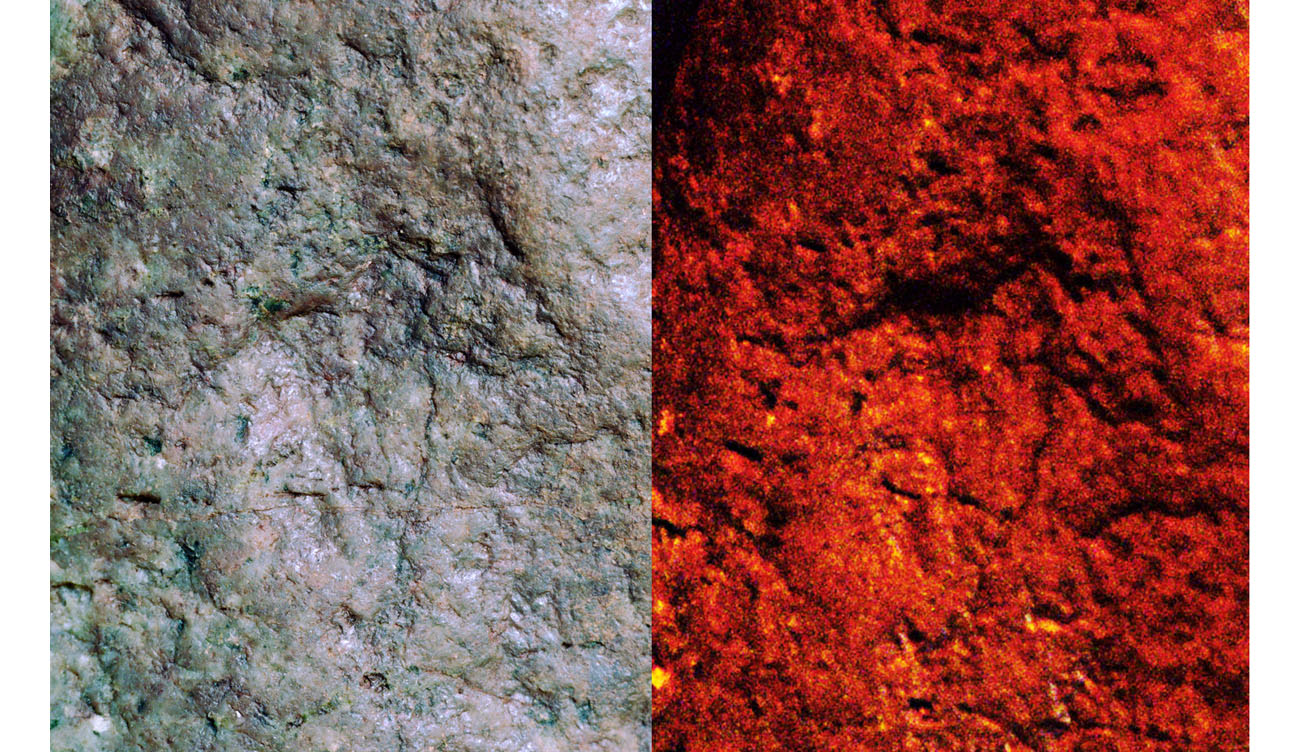 image of artifact, highlighting a horse best viewed by firelight